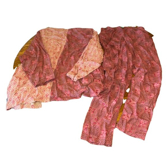 Acrobat Womens Viscose Printed Two-Piece Outfit M Made In India Red & Pink - Picture 2 of 6